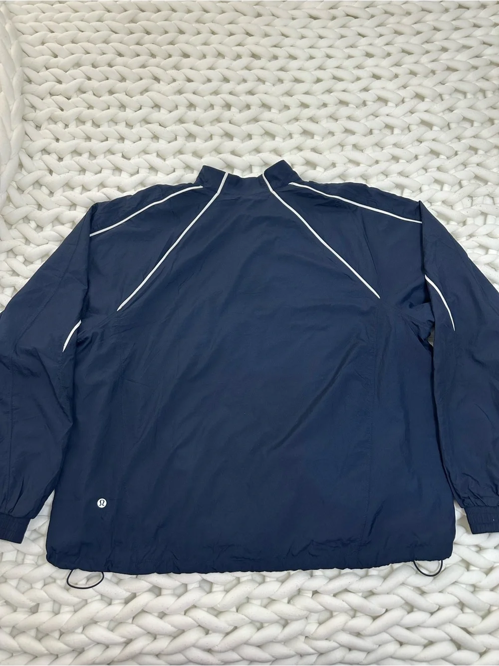 lululemon athletica Navy Windbreaker Jacket with White Piping